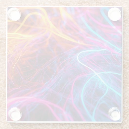 Neon Lines Glazen Onderzetter (Achterkant)