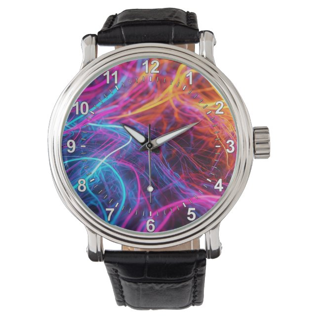 Neon Lines Horloge (Voorkant)