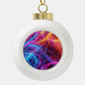 Neon Lines Keramische Bal Ornament (Voorkant)