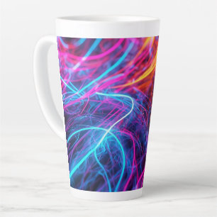 Neon Lines Latte Mok