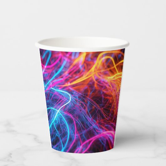 Neon Lines Papieren Bekers (Voorkant)