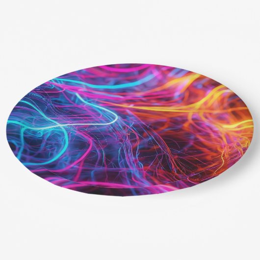 Neon Lines Papieren Bordje (Gekanteld)