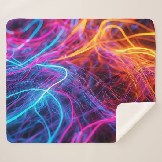 Neon Lines Sherpa Deken (Voorkant (horizontaal))