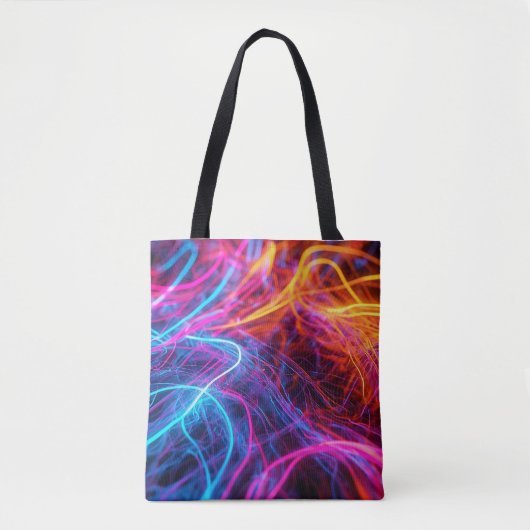 Neon Lines Tote Bag (Voorkant)