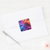 Neon Lines Vierkante Sticker (Envelop)