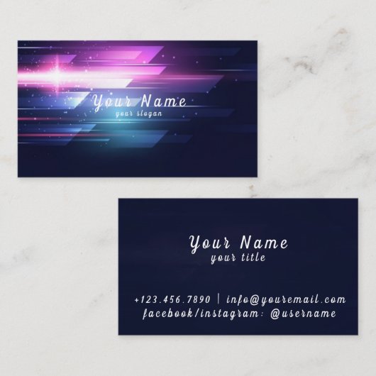 Neon lines visitekaartje (Voorkant / Achterkant)