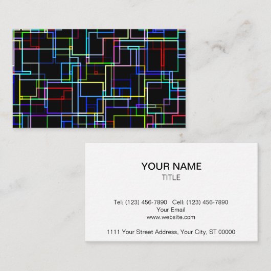 Neon Lines Visitekaartje (Voorkant / Achterkant)