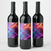 Neon Lines Wijn Etiket (Flessen)