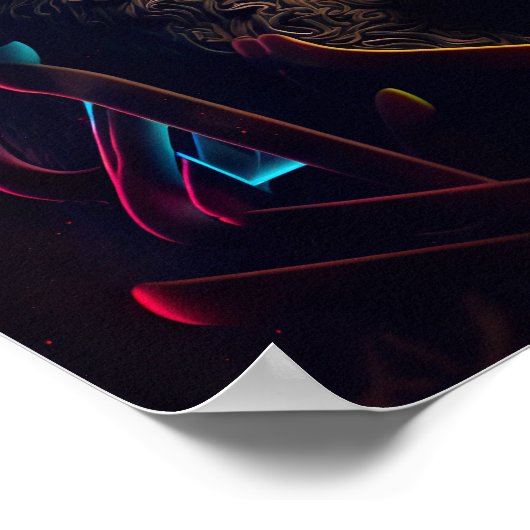 Neon Lion - Motivatie graffiti Style Realism Ca Poster (Hoek)