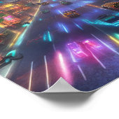 Neon-Lit World of Cyberpunk Bangkok Poster (Hoek)