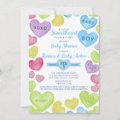 Neon Little Sweetheart Thema Boy Baby shower Kaart (Voorkant)