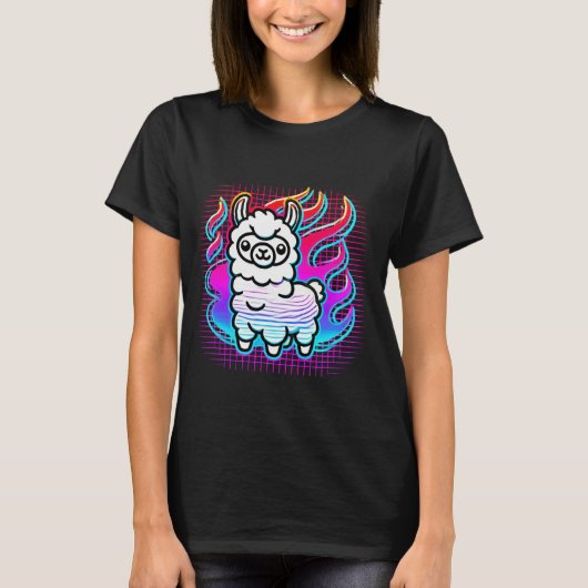 Neon Llama Vibes T-shirt (Voorkant)