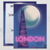 Neon Londen reisposter Kaart (Voorkant / Achterkant)