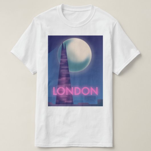Neon Londen reisposter T-shirt (Design voorkant)