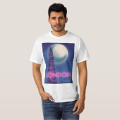 Neon Londen reisposter T-shirt (Voorkant volledig)