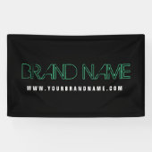 Neon look Green Black Modern Brand Name Spandoek (Horizontaal)