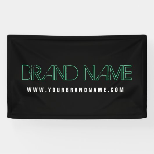 Neon look Green Black Modern Brand Name Spandoek (Horizontaal)