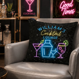 Neon Look Retro Cocktail Lounge Bar Kussen