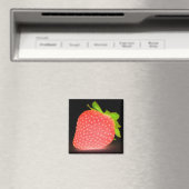 Neon look rode aardbei zwarte magneet (Insitu (Vaatwasser))