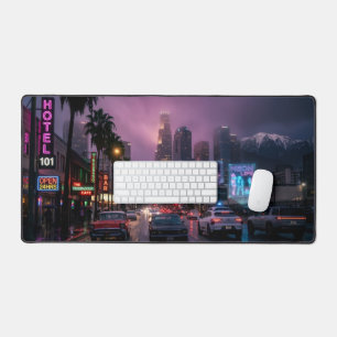 Neon Los Angeles Regen Cyberpunk Retro Bureaumat