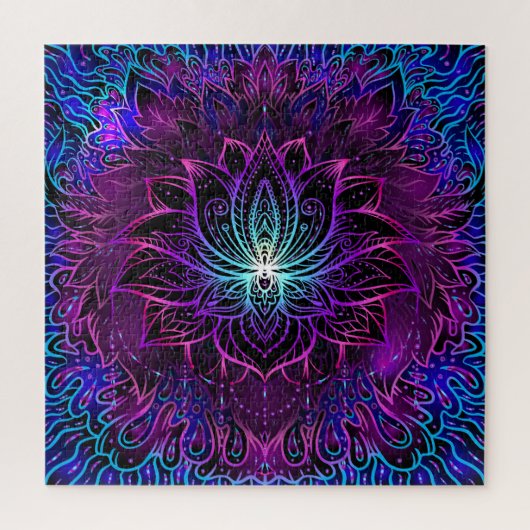 Neon Lotus Bloem Boho Print Legpuzzel (Verticaal)