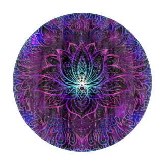 Neon Lotus Bloem Boho Print Snijplank