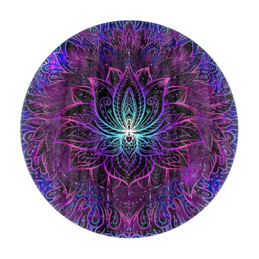 Neon Lotus Bloem Boho Print Snijplank (Voorkant)