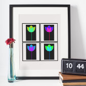 Neon Lotus Glow Poster