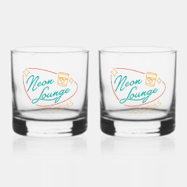 Neon Lounge Cocktail Rocks Glas Set