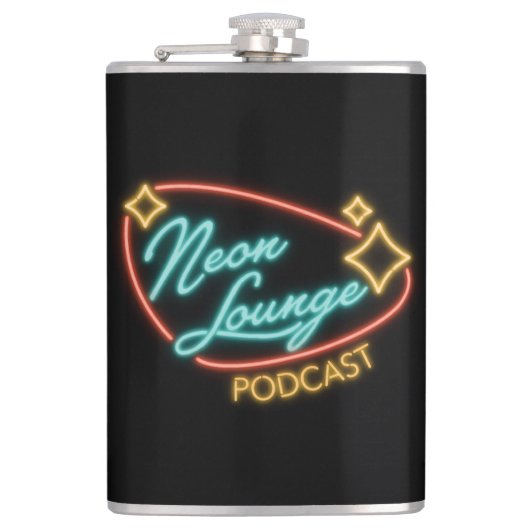 Neon Lounge Logo Fles Heupfles (Voorkant)