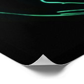 Neon Love Hand Heart Line Art Drawing Cute Modern Poster (Hoek)