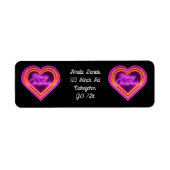 Neon Love Heart Christmas Etiket (Voorkant)