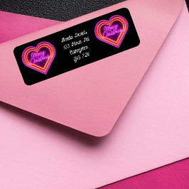 Neon Love Heart Christmas Etiket