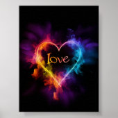 Neon "Love" Heart Poster (Voorkant)