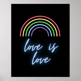 Neon Love is Love Rainbow Poster