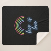 Neon Love is Love Rainbow Sherpa Deken (Voorkant (horizontaal))