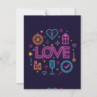Neon Love RSVP Kaartje