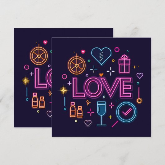 Neon Love Save The Date (Voorkant / Achterkant)