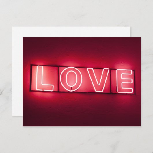 Neon 'LOVE'-teken Briefkaart (Voorkant / Achterkant)
