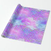 Neon Luipaard Agate | Glam Abstracte Steenpatroon Cadeaupapier (Uitgerold)