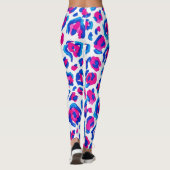 Neon Luipaard Print Patroon Leggings (Achterkant)