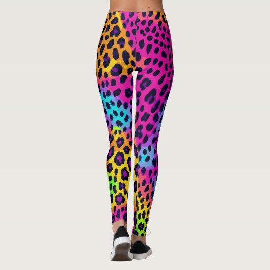 Neon Luipaardprint Leggings (Achterkant)