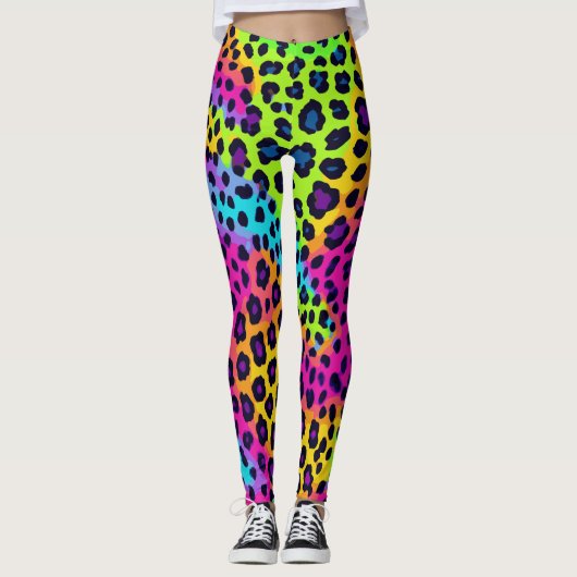 Neon Luipaardprint Leggings (Voorkant)