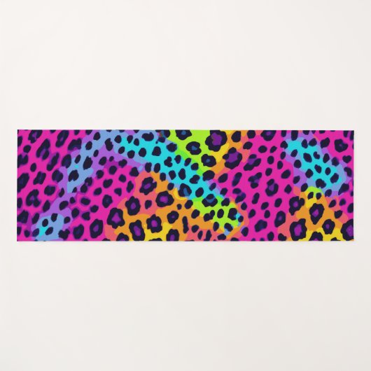 Neon Luipaardprint Yogamat (Voorkant (horizontaal))