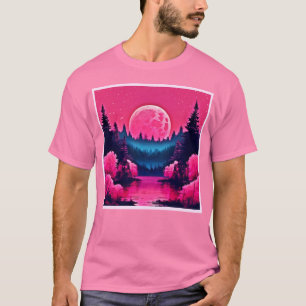 Neon Maanlicht Fantasie Bosmeer T-shirt