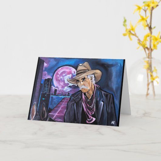 Neon-maanschilderij van Alfred Fox Kaart (Gele Bloem)