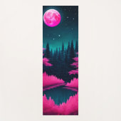 Neon Maanverlichte Bos Fantasie Kunst Yogamat (Voorkant)