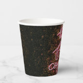 Neon Maar Eerst, Koffiepapier Beker (Voorkant)