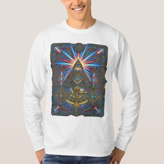 Neon Maçonnieke Geometrie T-shirt (Voorkant)