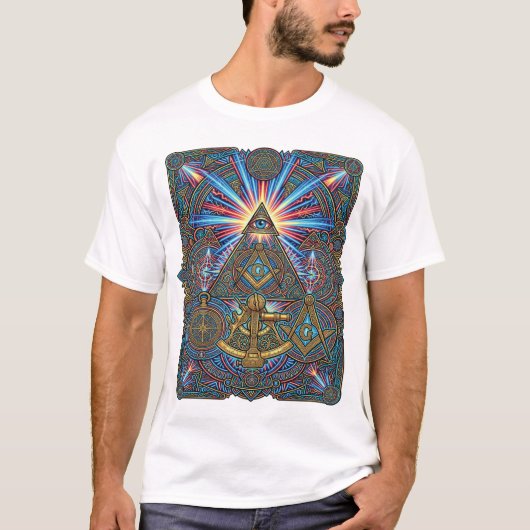 Neon Maçonnieke Geometrie T-shirt (Voorkant)